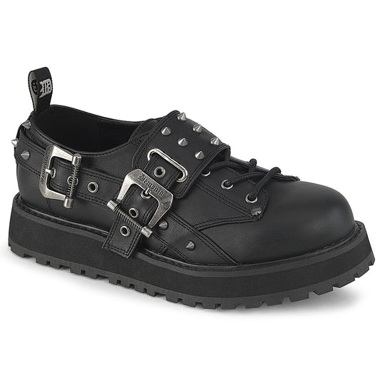 VALOR-38 Demonia Blk Vegan Leather Alternative Footwear