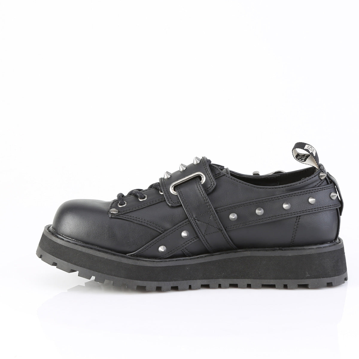 VALOR-38 Demonia Blk Vegan Leather Alternative Footwear