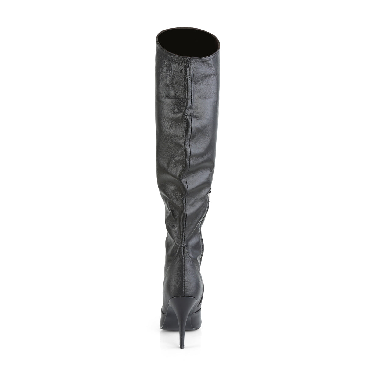 VANITY-2013 Knee Highs 4" Heel Black Leather Knee Highs Fetish Footwear