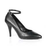 VAN431 Black Faux Leather Bedroom Heels