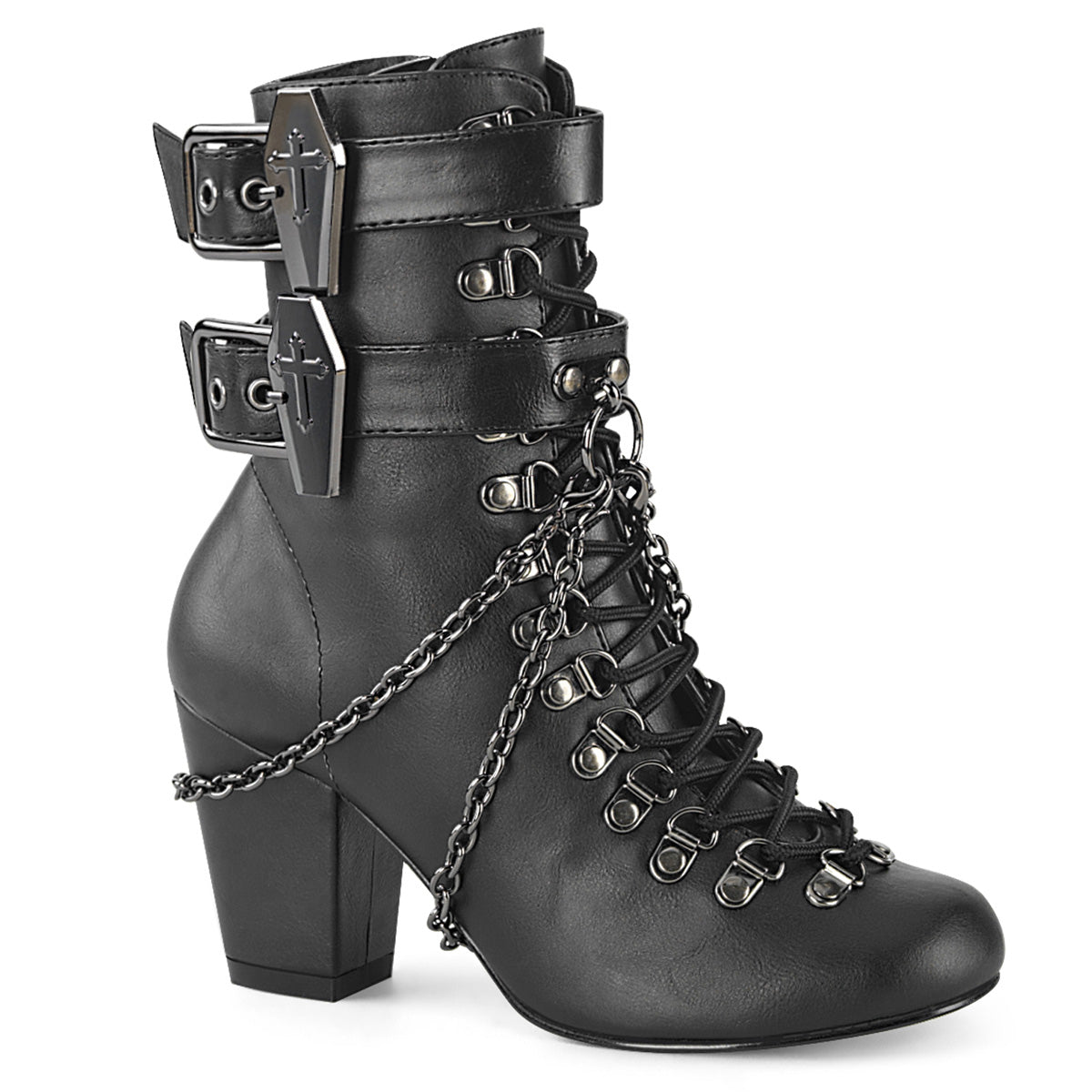 White 3 Inch Alternative Women's Ankle Boots -  Demonia Cult VIVIKA-128