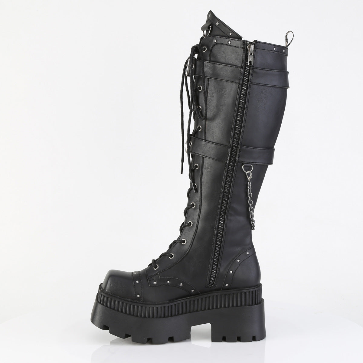 WRATH-205 Demonia Blk Vegan Leather Alternative Footwear