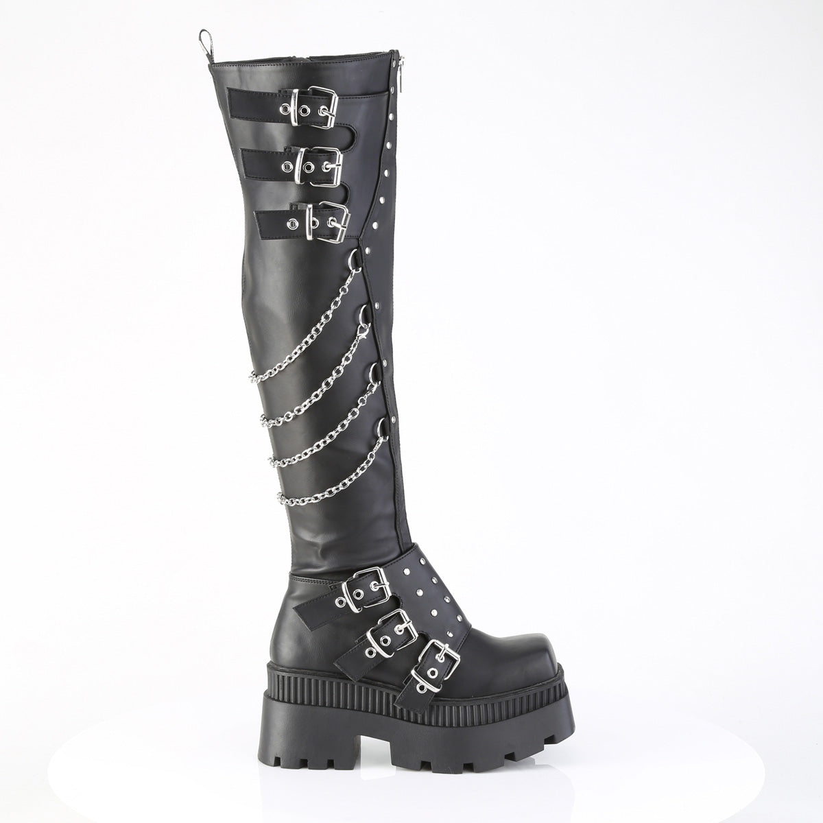 WRATH-310 Demonia Blk Vegan Leather Alternative Footwear