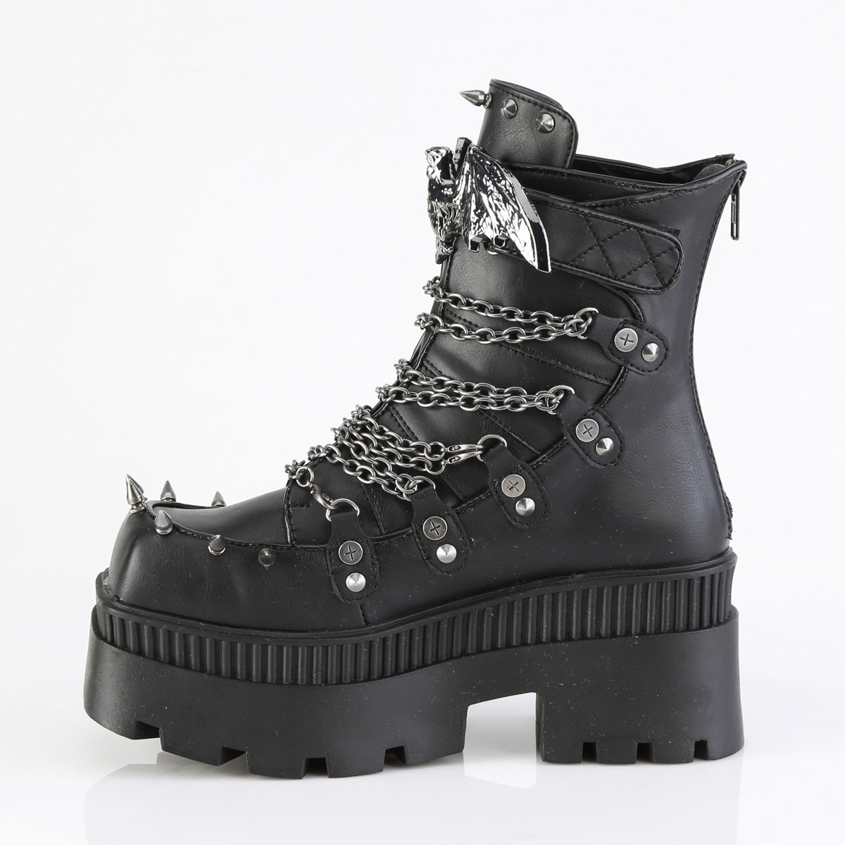 WRATH-55 Demonia Blk Vegan Leather Alternative Footwear