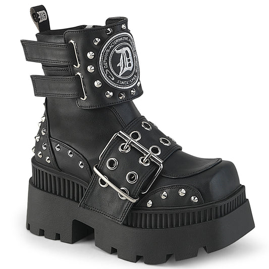 WRATH-58 Demonia Blk Vegan Leather Alternative Footwear