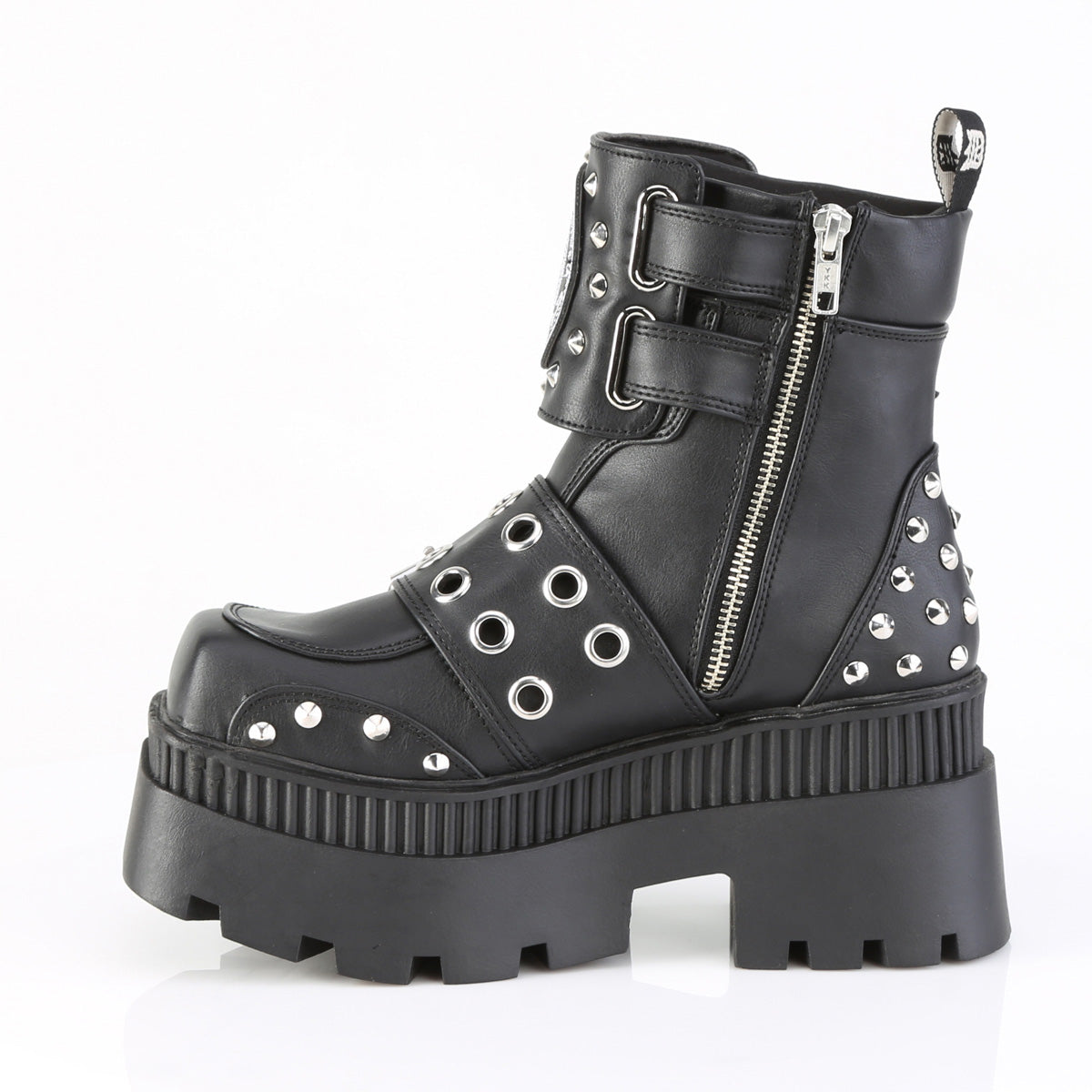 WRATH-58 Demonia Blk Vegan Leather Alternative Footwear