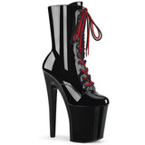 Xtreme-1020-1 Botas de plataforma de patente negra placentera.