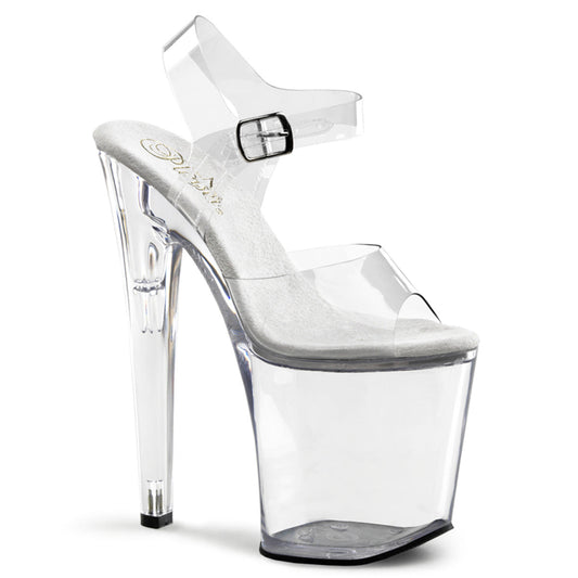 XTREME-808 Pleaser 8" Heel Clear Pole Dancer Platform Shoes