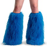 YETI-08 Demonia Blue Faux Fur Alternative Furry Boot Covers