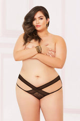 STM10901X  Seven Til Midnight SALE Lingerie Lace and mesh open crotch panty
