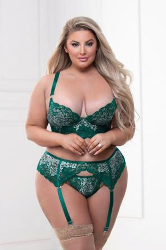 stm11328x  Seven Til Midnight SALE Lingerie champagne wishes bra set green