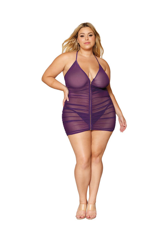 DG11517X Dreamgirl Plus Size Sexy Lingerie Stretch Mesh Chemise