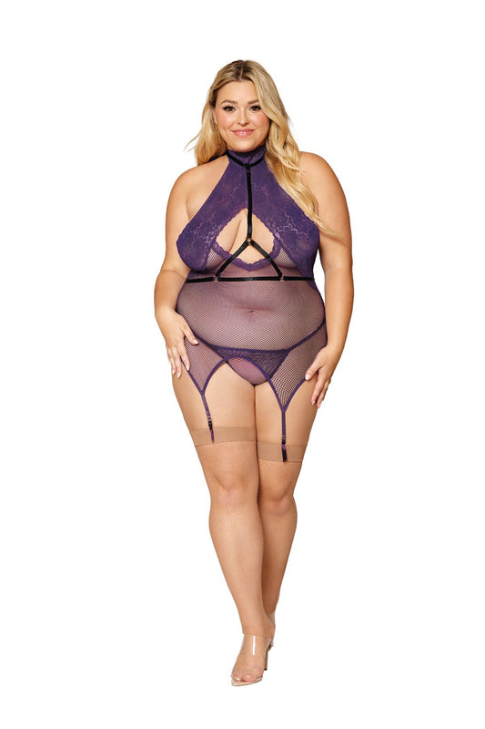 DG12923X Dreamgirl Plus Size Sexy Lingerie Sheer Mesh Chemise