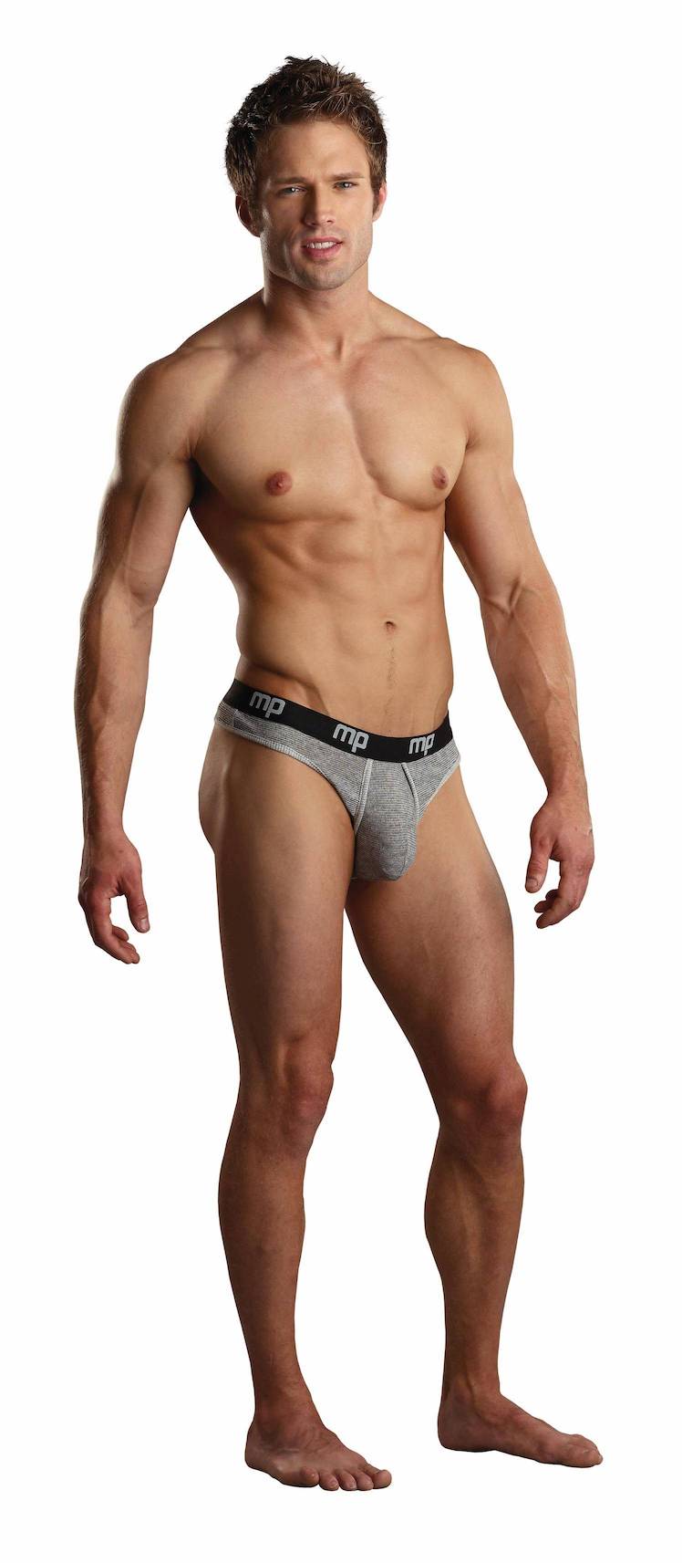 MP436198 MalePower Lo Rise Enhancer Thong - Grijs