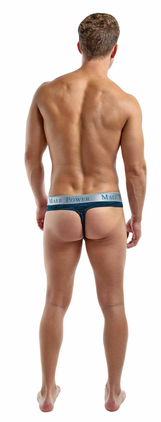 MP447222 Malepower Panel Thong - Blue/Black