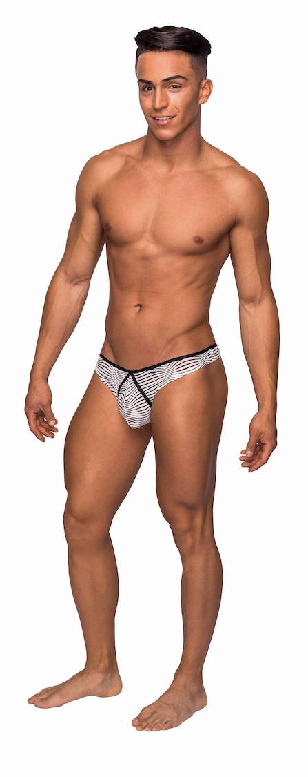 MP461234 Malepower Mini Thong - черный/белый