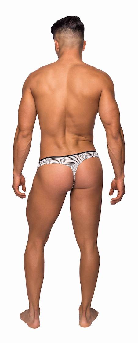 MP461234 Malepower Mini Thong - черный/белый