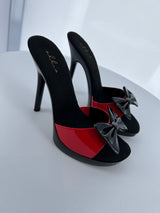 502-KONA Ellie Red/Blk High Heel Alternative Footwear Discontinued Sale Stock