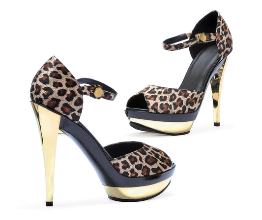 515-ZULU Ellie Leopard High Heel Alternative Footwear Discontinued Sale Stock