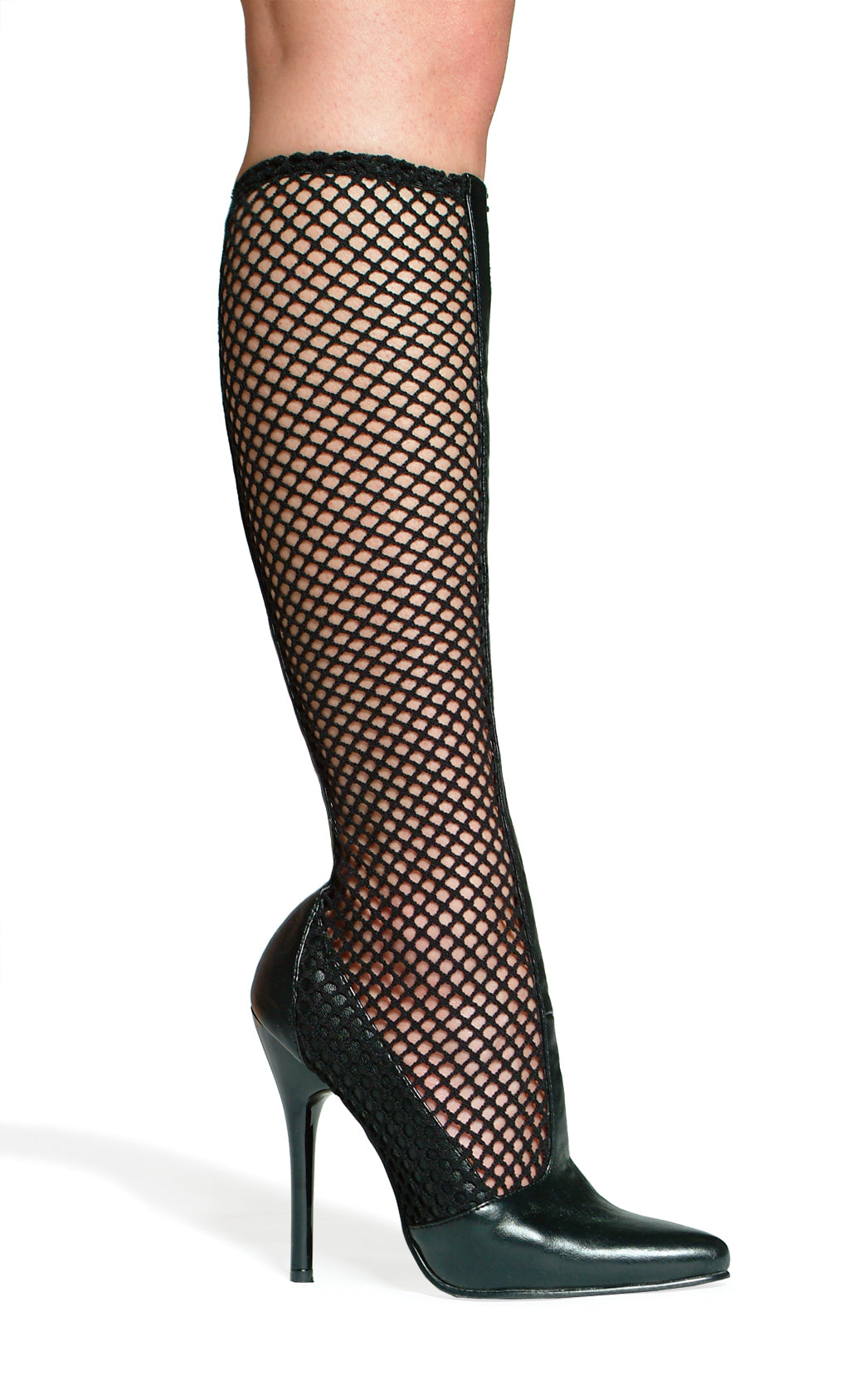 516-FISHNET Ellie Black Pu High Heel Alternative Footwear Discontinued Sale Stock