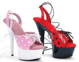 609-SUSAN Ellie Black/Red High Heel Alternative Footwear Discontinued Sale Stock