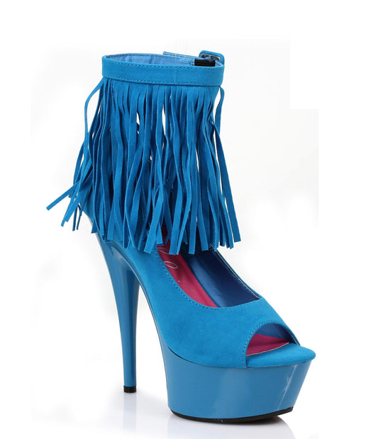 609-APONI Ellie Blue Velvet High Heel Alternative Footwear Discontinued Sale Stock