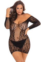 RR7087X Rene Rofe Lingerie Demure Long Sleeve Mini Dress
