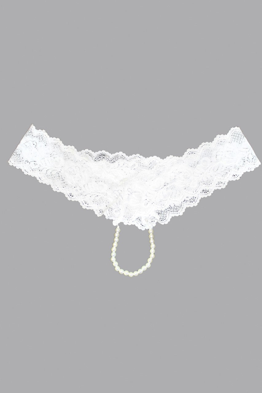 IC7119 iCollection iCollection Lace And Open Crotch Pearl String Chee Red