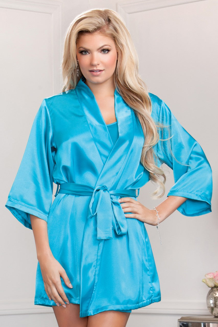 IC7893 icollection icollection satijnen gewaad groenblauw