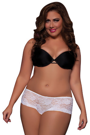 STM9292X Seven Til Midnight Lace Open Crotch Thong White