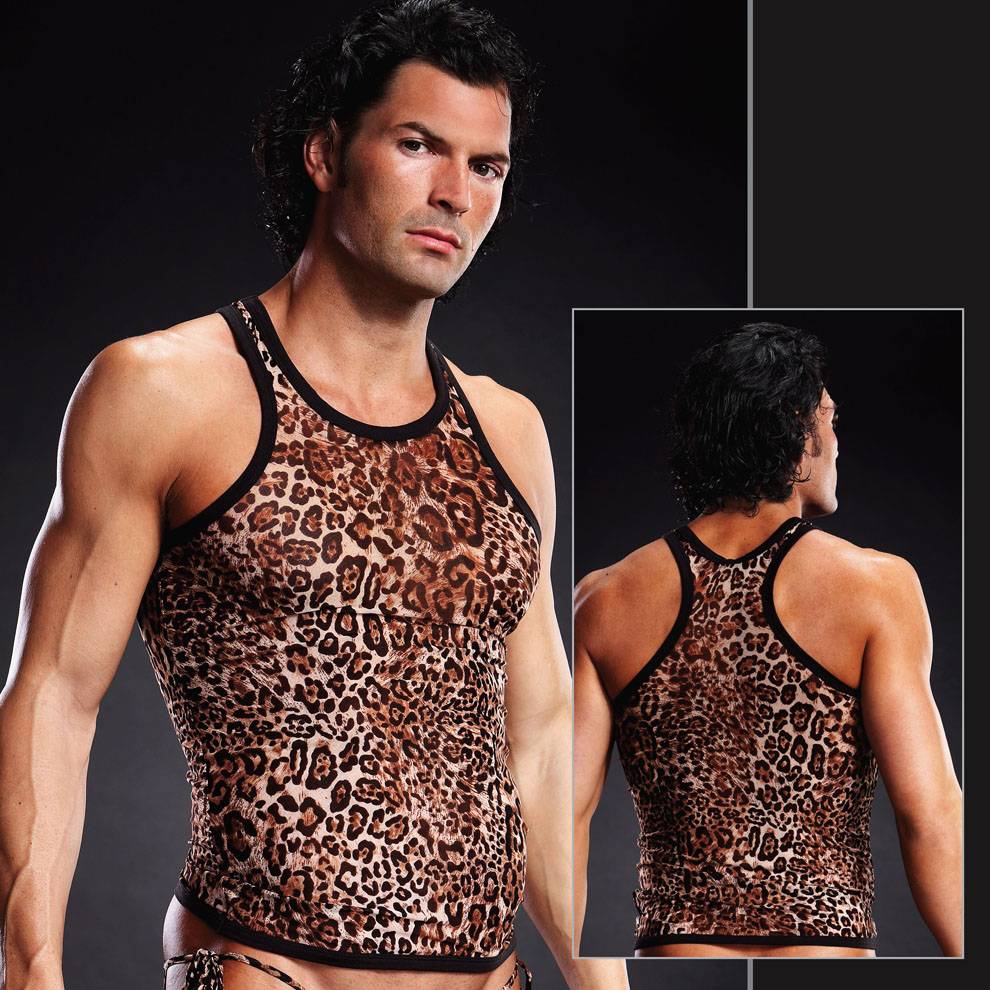 BLM018 Blue Line Mesh Racerback Tank Leopard
