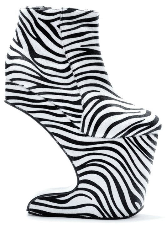 BP579-CORA Bettie Page Zebra High Heel Alternative Footwear Discontinued Sale Stock