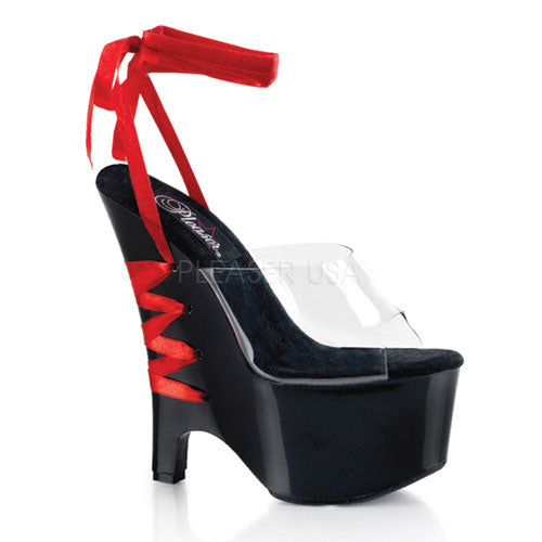 Pleaser BEAU692 Clear/Black Sexy Shoes Discontinued Sale Stock