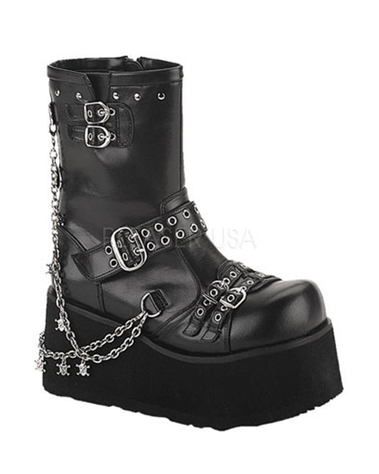 Demoniacult CLA430 Black Vegan Leather Sexy Shoes Discontinued Sale Stock