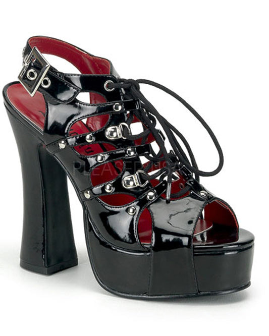 Demoniacult DEM17 Black Patent Sexy Shoes Discontinued Sale Stock