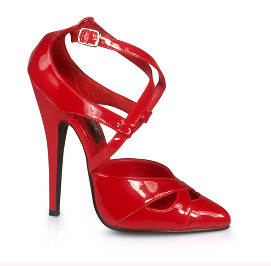DOMINA-418 Pleaser Red Patent High Heel Alternative Footwear Discontinued Sale Stock