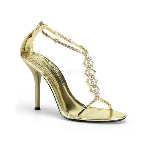 ENCHANT-18 Pleaser Gold PU High Heel Alternative Footwear Discontinued Sale Stock