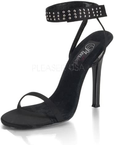 GALA-55 Pleaser Blk Satin High Heel Alternative Footwear Discontinued Sale Stock
