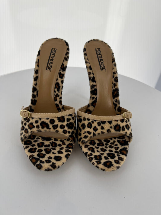 PH459-TAYLOR Penthouse Leopard High Heel Alternative Footwear Discontinued Sale Stock