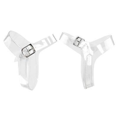 PLDASC-SM Pleaser Clear Detachable Ankle Straps for Shoes-Platforms (Exotic Dancing)-Pleaser-S/M-Clear/Clear- Sexy Shoes
