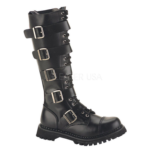 Demoniacult RIOT20 Black Leather Sexy Shoes Discontinued Sale Stock