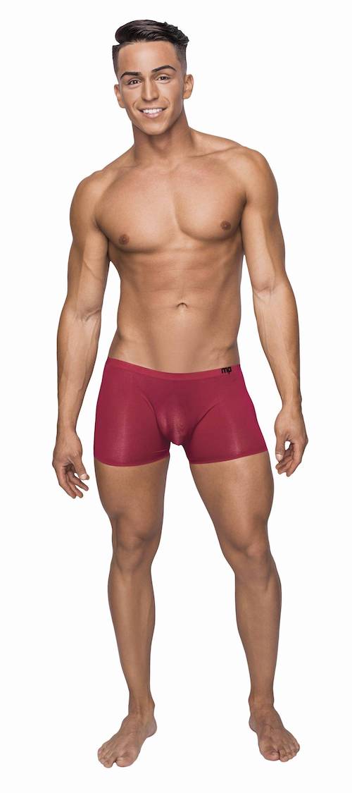MPSMS006 MalePower Slank Short W/Sheer Pouch - Wine