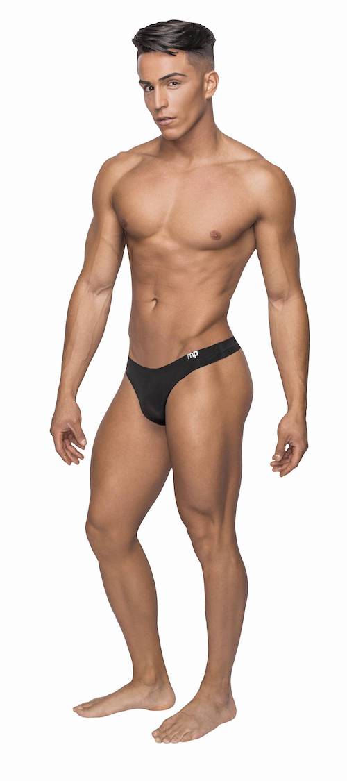MPSMS007 Malepower Sleek Thong w/sheer pouch - Black