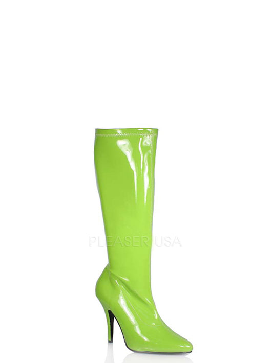 Pleaser SED2000 Lime Green Stretch Patent Sexy Shoes Discontinued Sale Stock