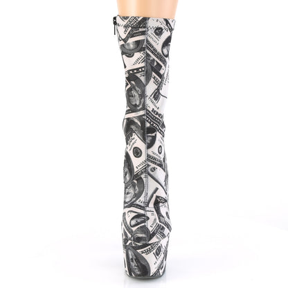 ADORE-1002DP 7" Heel White Black Pole Dance Sexy Ankle Boots-Pleaser- Sexy Shoes Alternative Footwear