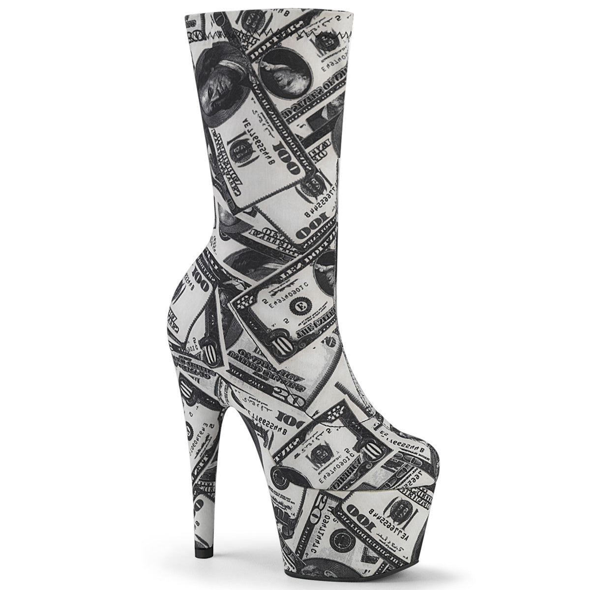ADORE-1002DP 7" Heel White Black Pole Dance Sexy Ankle Boots