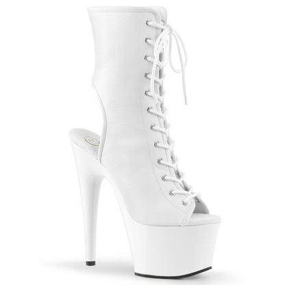 ADORE-1016 7" Heel White Pole Dancing Platform Ankle Boots