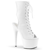 White 7 Inch Exotic Platform Ankle Boots -  Pleaser ADORE-1016