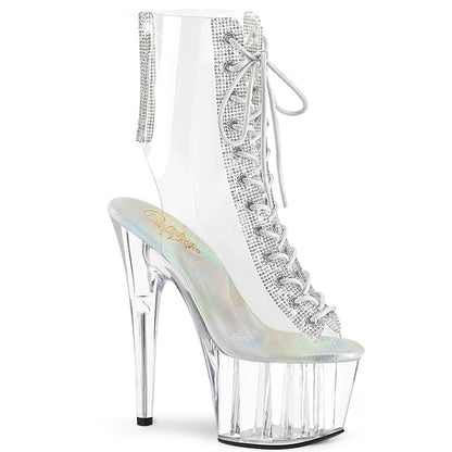 ADORE-1016C-2 Pleaser Clear Perspex Bling Platform Ankle Boots