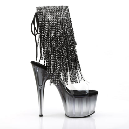 ADORE-1017RSFT 7" Heel Clear Black Pole Dancing Ankle Boots-Pleaser- Sexy Shoes Fetish Heels